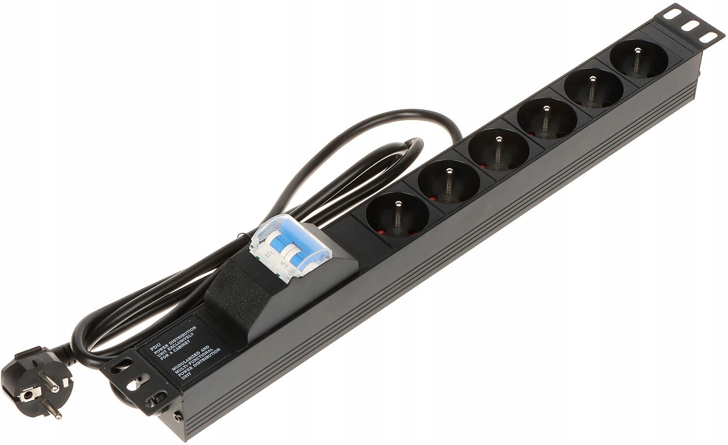 Zásuvková Lišta Rack 1U 6 Zásuvek Cee 7/5 16A PD-6/R-2P 1.8M