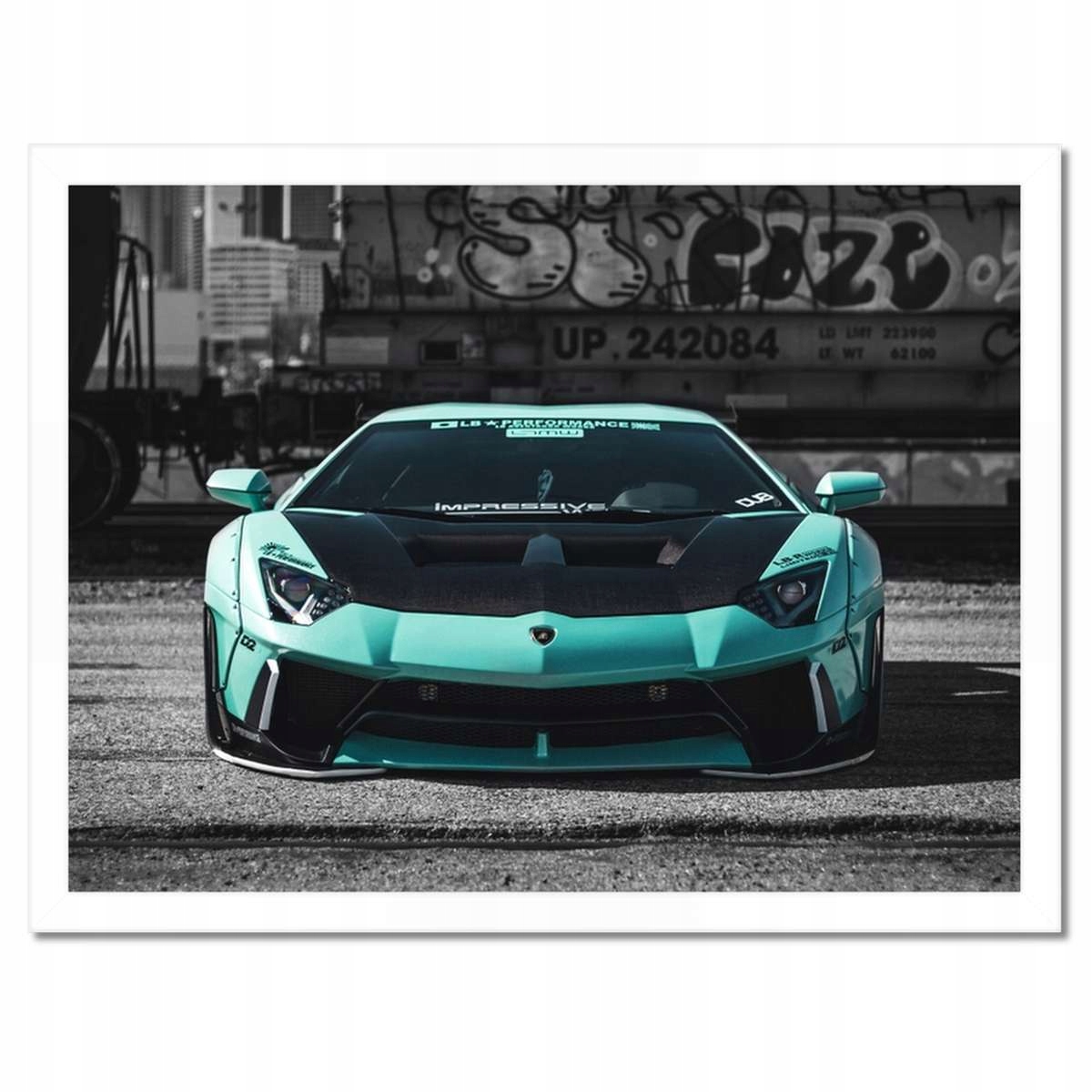 Plakáty v rámu 40x30 Tyrkysové Lamborghini