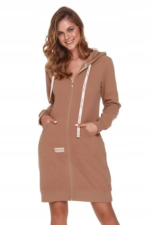 Teplý dámský župan s kapucí Doctor Nap 9756 wood S
