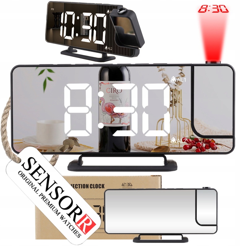 ZEGAR ELEKTRONICZNY LED BUDZIK CYFROWY Z LUSTREM Z PROJEKTOREM LASEROWYM EAN (GTIN) 5904815616300