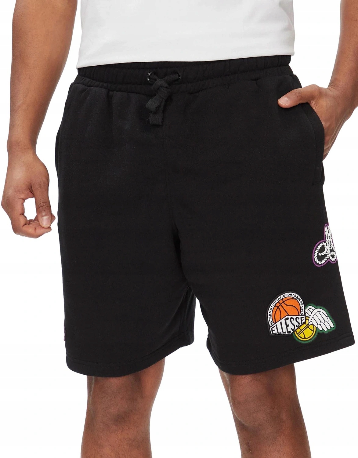 Kraťasy pánské krátké Ellesse teplákové šortky Bronxa černé bavlněné