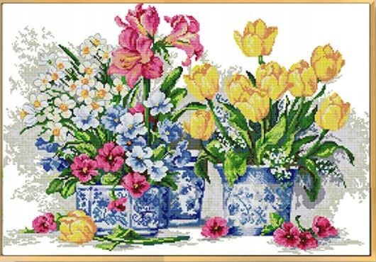 Křížková výšivka počítaná sada (kanva, mulina)