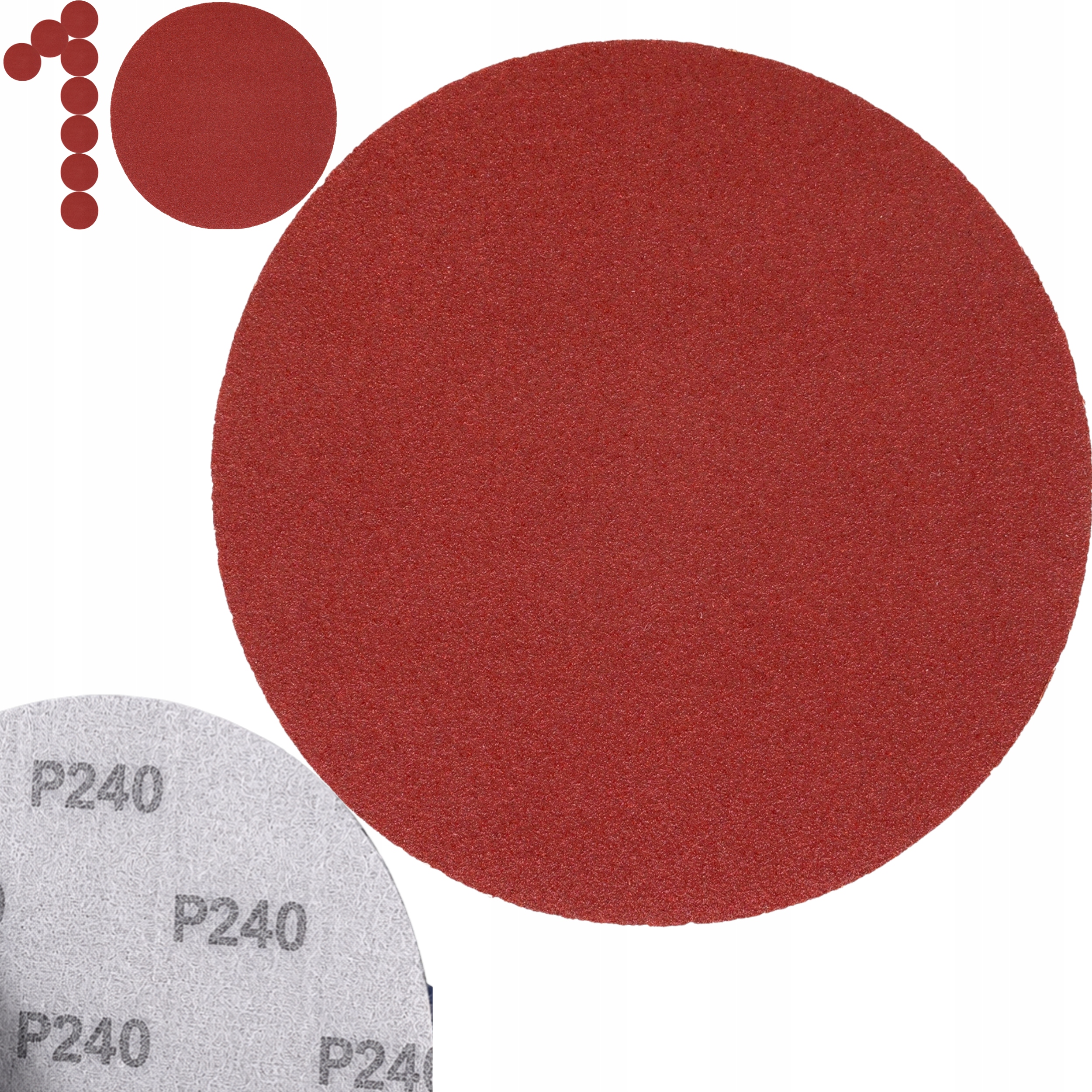 Papier Ścierny Na Rzep Do Szlifierki Krążki Samoprzylepne P240 125mm 10szt