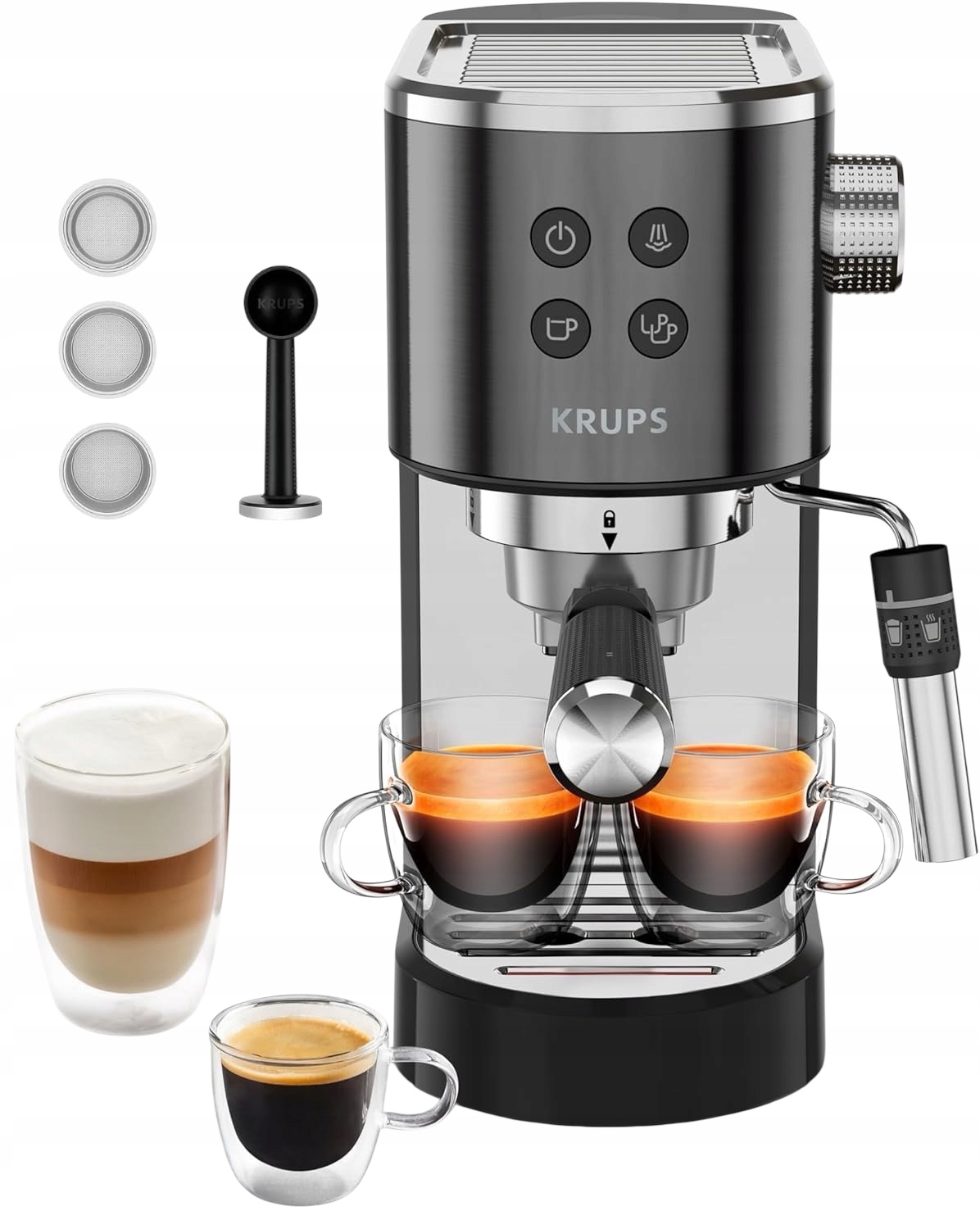 Kolbowy ekspres ciśnieniowy Krups XP444G Virtuoso+ 1000 W