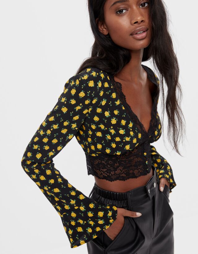 

Bershka_bluzka W Kwiatki Koronka 5806619 R.m