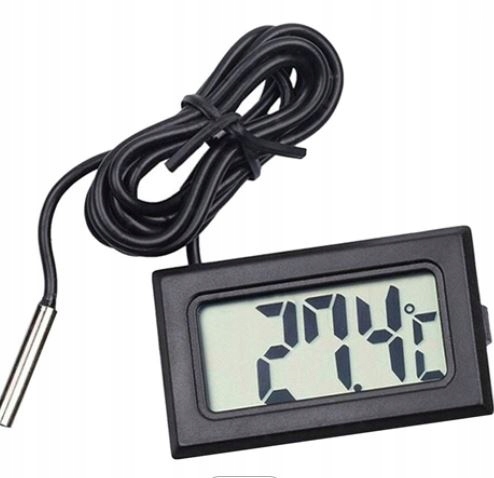 

Termometr LCD z sondą do terrarium+ baterie