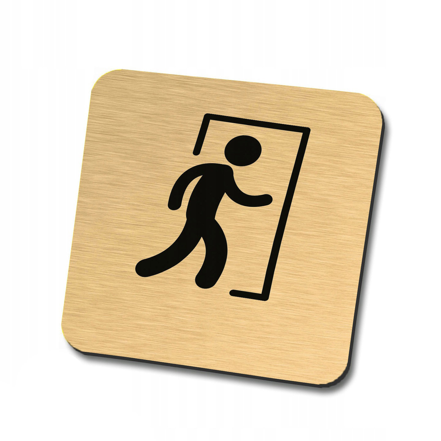 Złota tabliczka informacyjna wyjście 10x10 cm