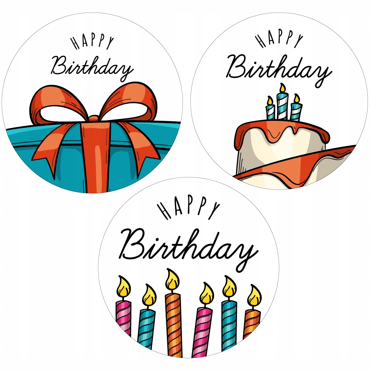 

naklejki dekoracyjne urodzinowe Birthday 5cm 10szt