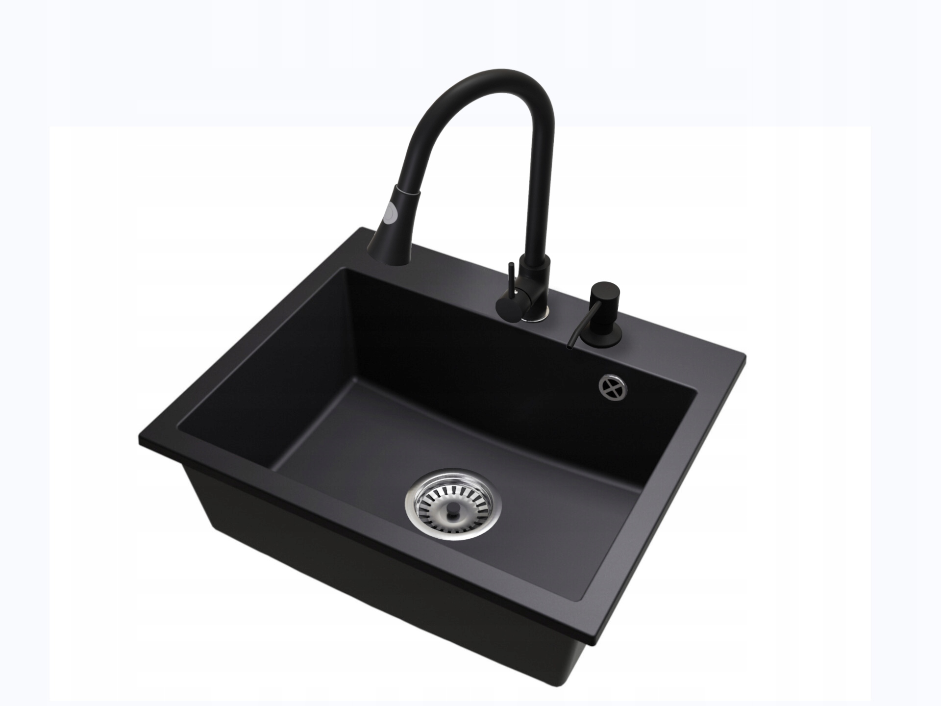 Kuchyňský granitový dřez Jednokomorový Velký Brado Exclusive 55