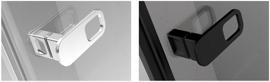 Drzwi LEWE NES BLACK DWJ I 90x200 cm RADAWAY Wykończenie szkła przezroczyste