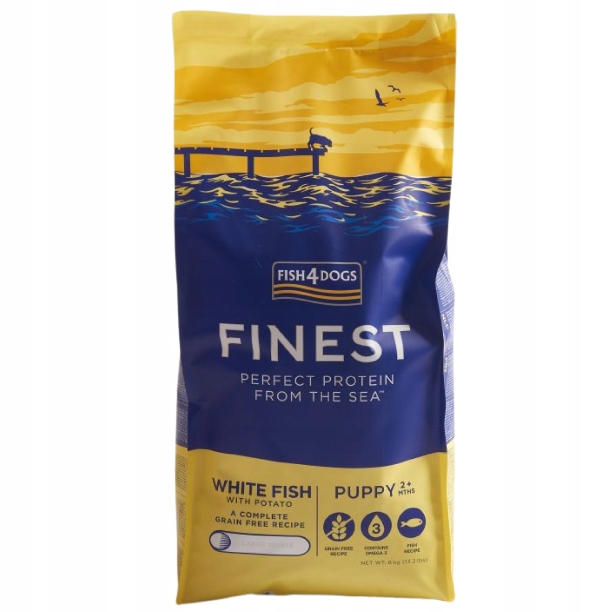 Suché Krmivo pro psy FISH4DOGS Finest Puppy 6 kg Velká Plemena Pro Štěňata