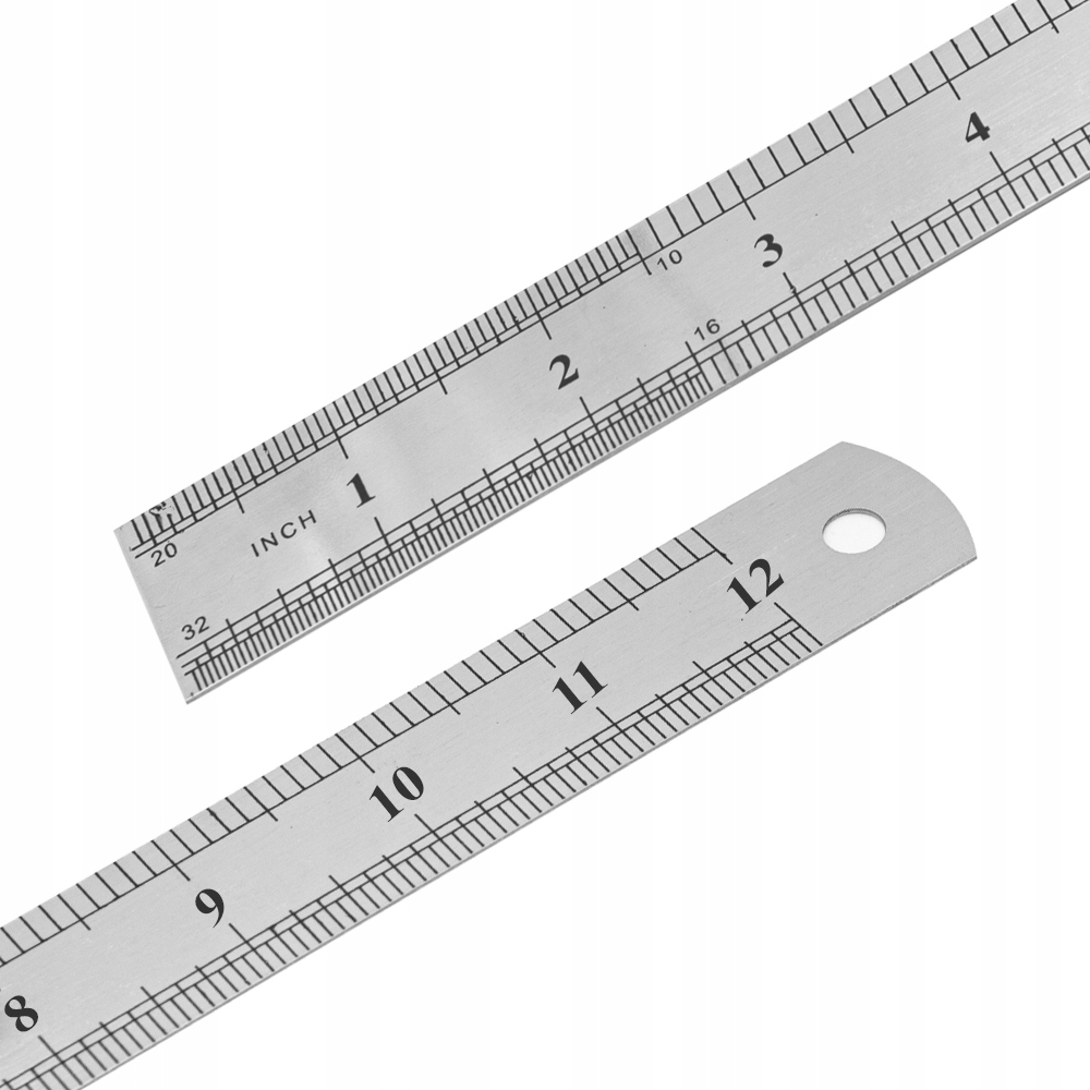 LINIJKA MIARA METALOWA DWUSTRONNA 30 CM / 12 CALI Stan opakowania oryginalne