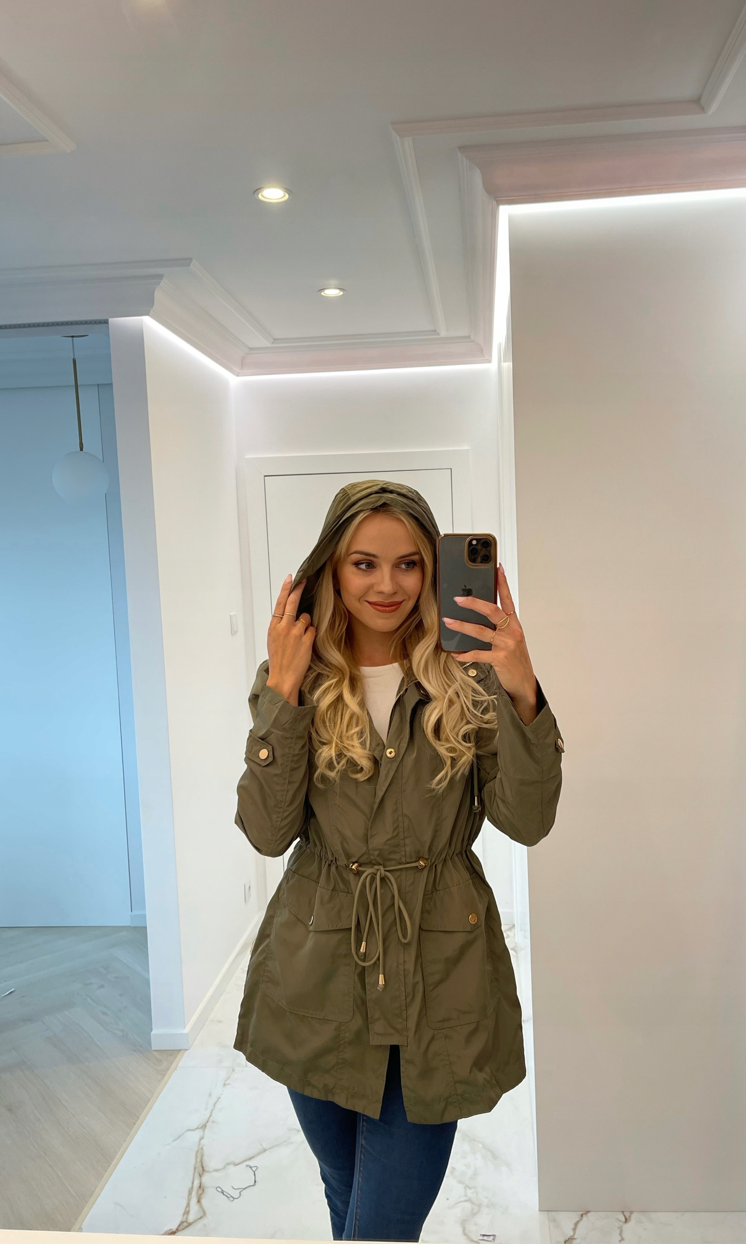 KURTKA DAMSKA PARKA PRZECIWDESZCZOWA PRZEJŚCIOWA Rozmiar M