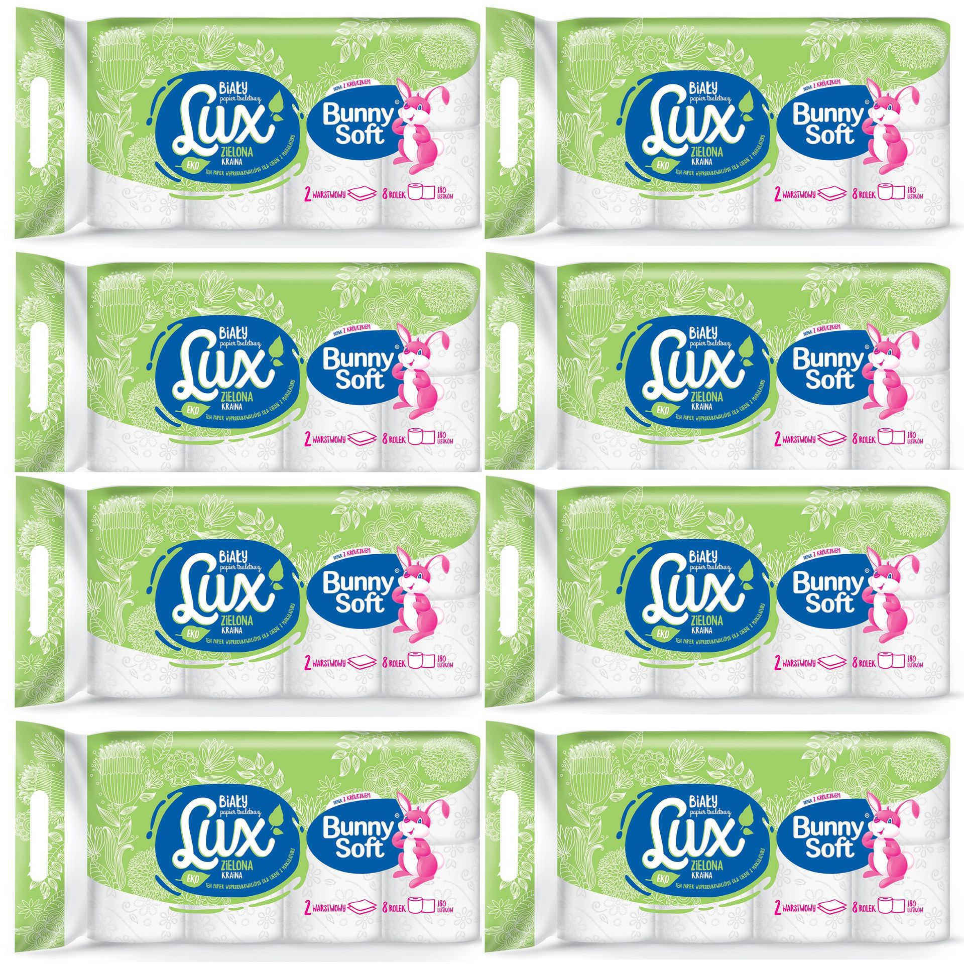 

Bunny Soft Lux Papier toaletowy makulatu 2W 8x8szt