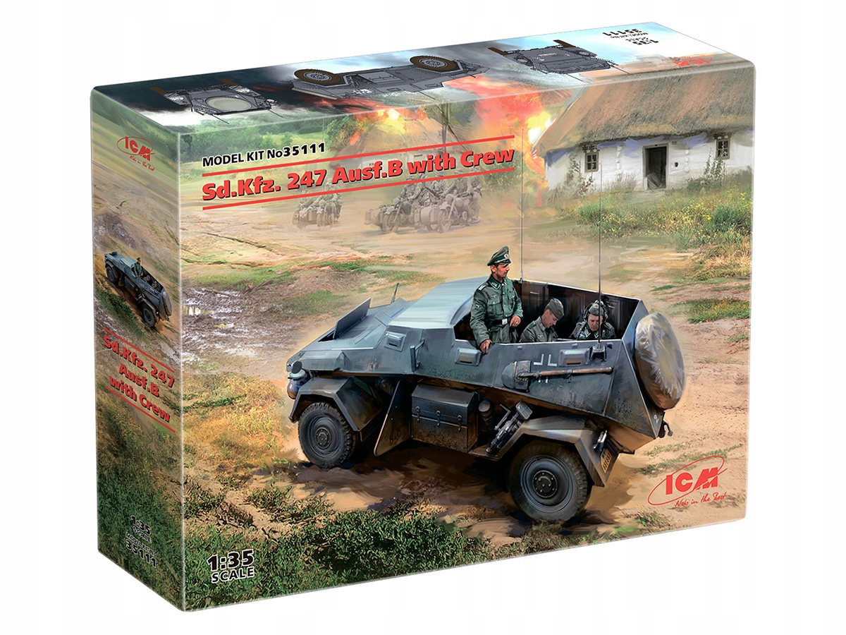 Velitelský vůz Sd.Kfz.247 Ausf.B s posádkou model 35111 ICM