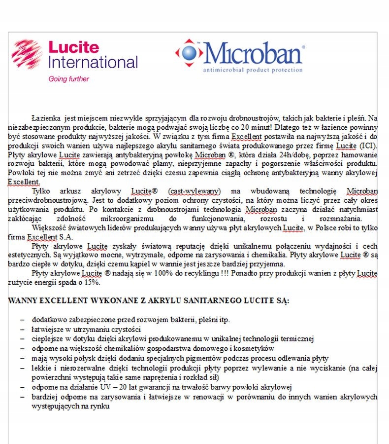 Wanna prostokątna 160x75 Pryzmat Excellent Typ wanny prostokątna