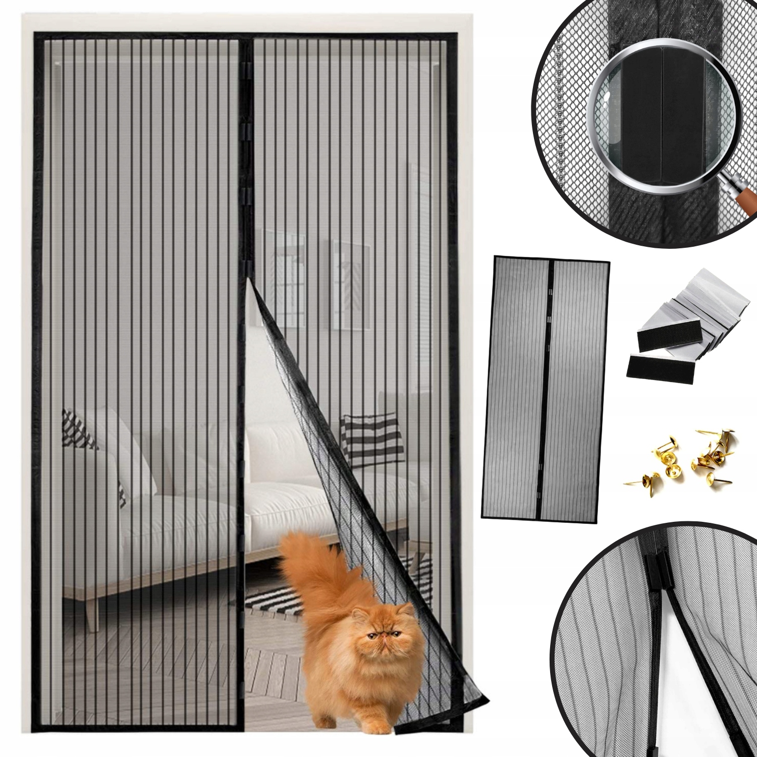 

Moskitiera Wytrzymała magnetyczna Wielorozmiarowa