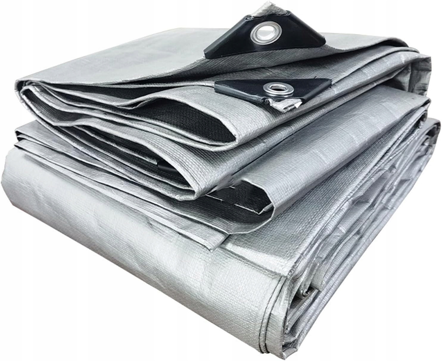 Plandeka ochronna 6x6m 120g/m² srebrna, wodoodporna, Uv, mocna, z oczkami