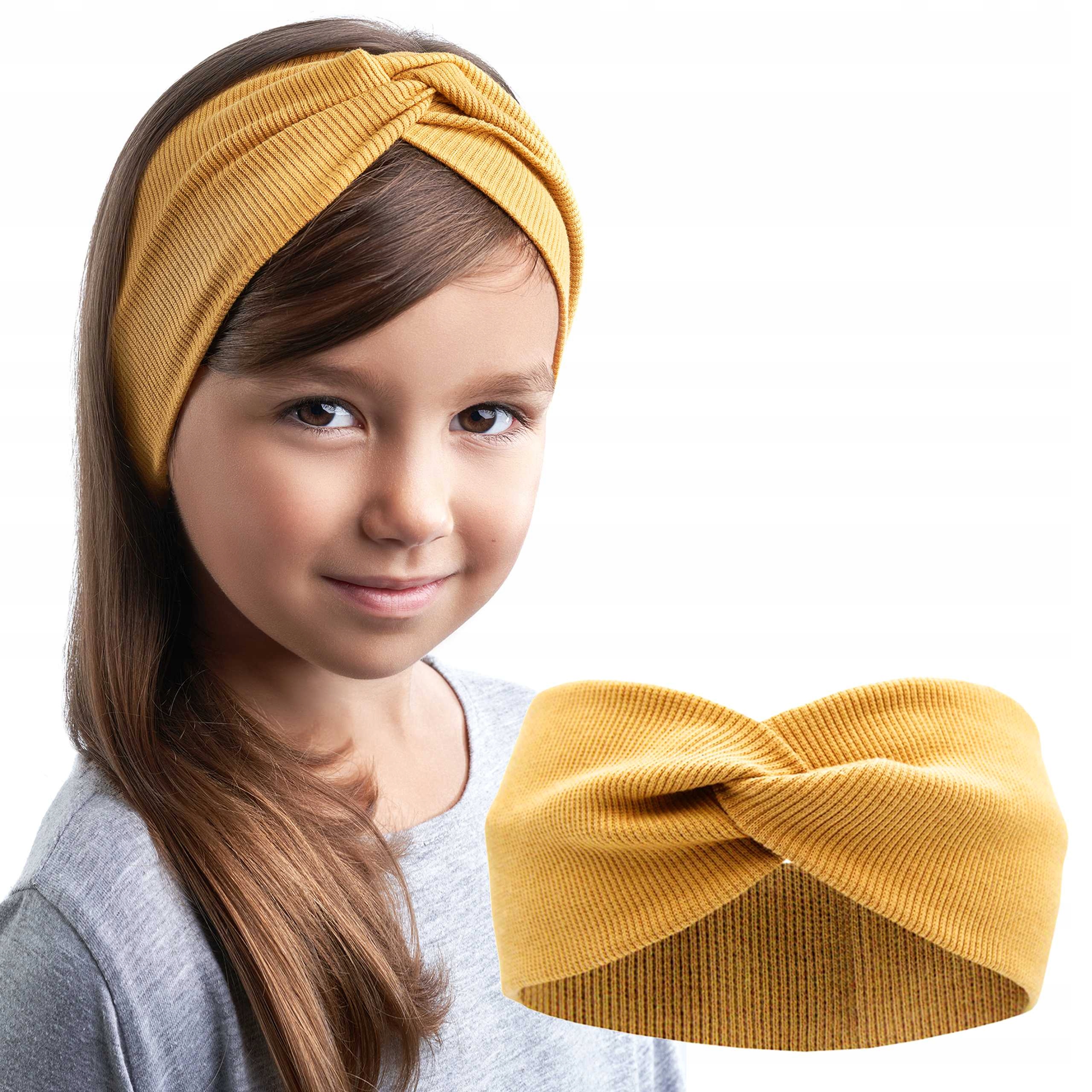 

Opaska Przeplatana Turban bawełniana Uszy Dzieci S