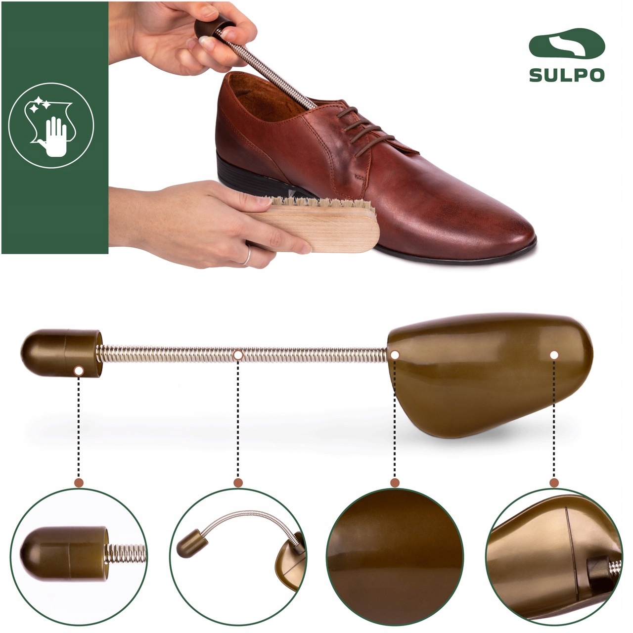 Prawidła do butów plastikowe elastyczne brązowe przeciw zagnieceniom 41-46 Marka inna