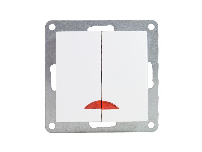 Wyłącznik Włącznik Łącznik podwójny z podświetleniem 'Modern' biały