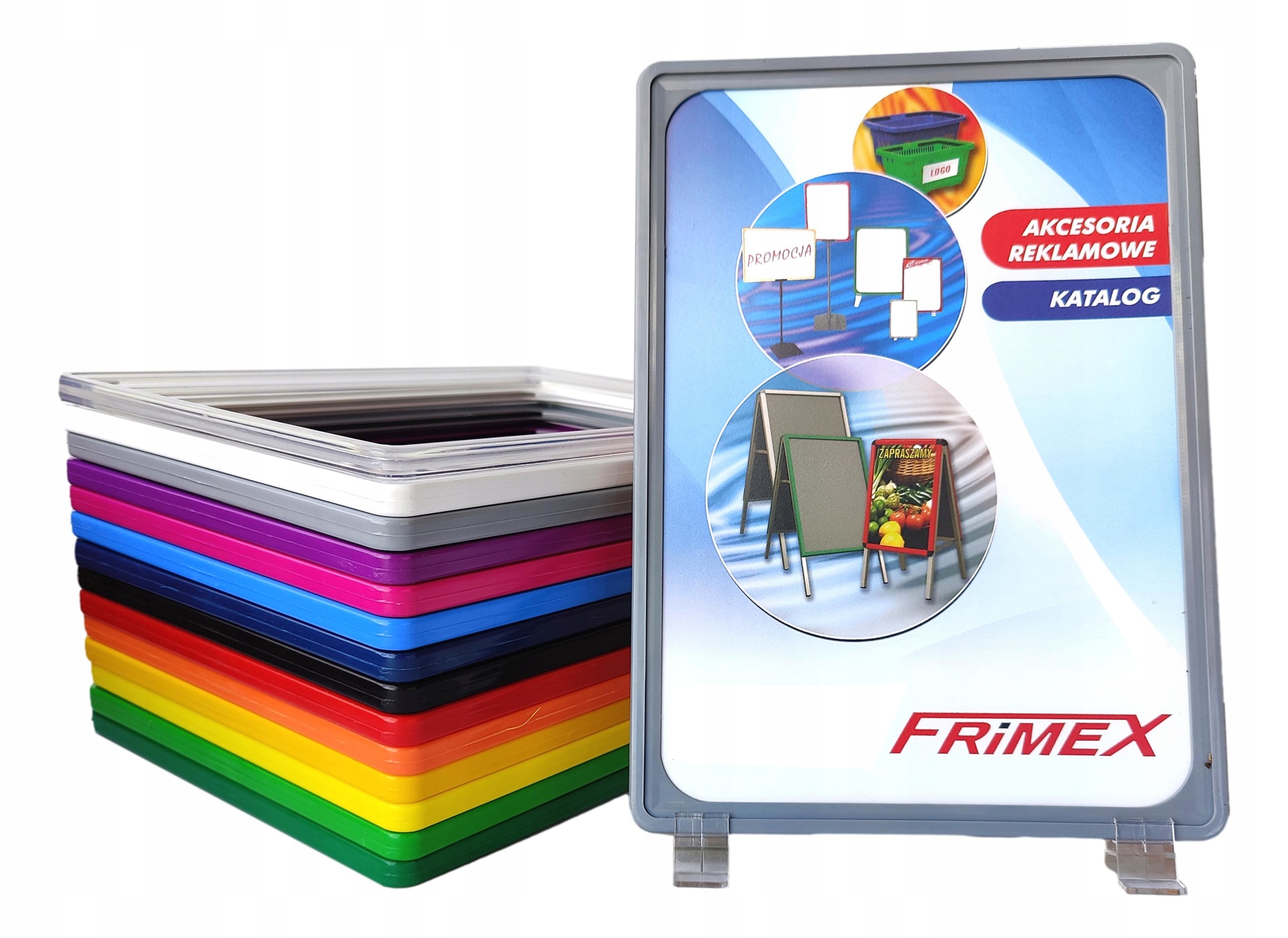 Ramka plastikowa A5 na stopkach z folią ochronną