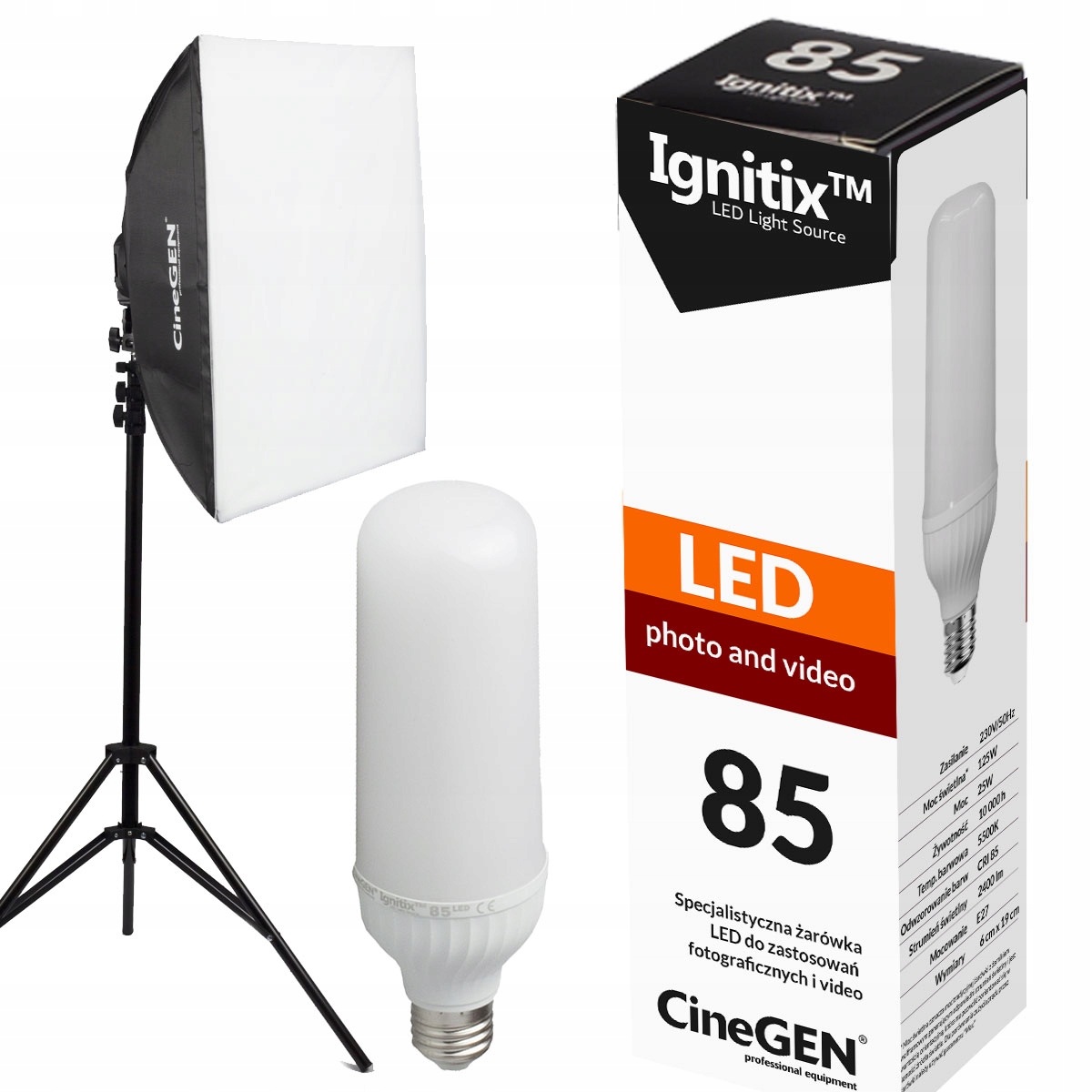 Zestaw do zdjęć lampa 50x70 statyw Mocna Żarówka