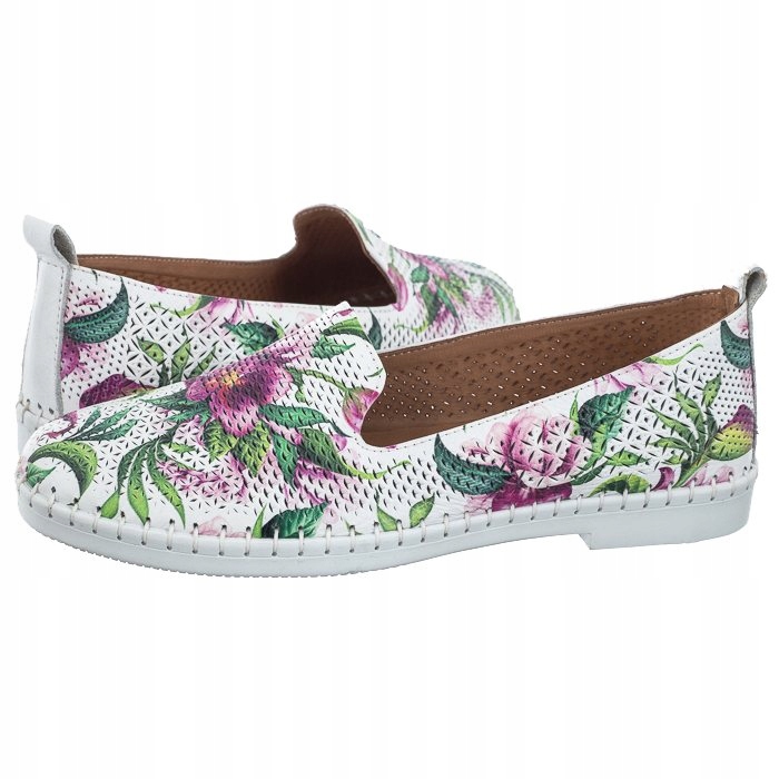 Dámské kožené polobotky Venezia bílé