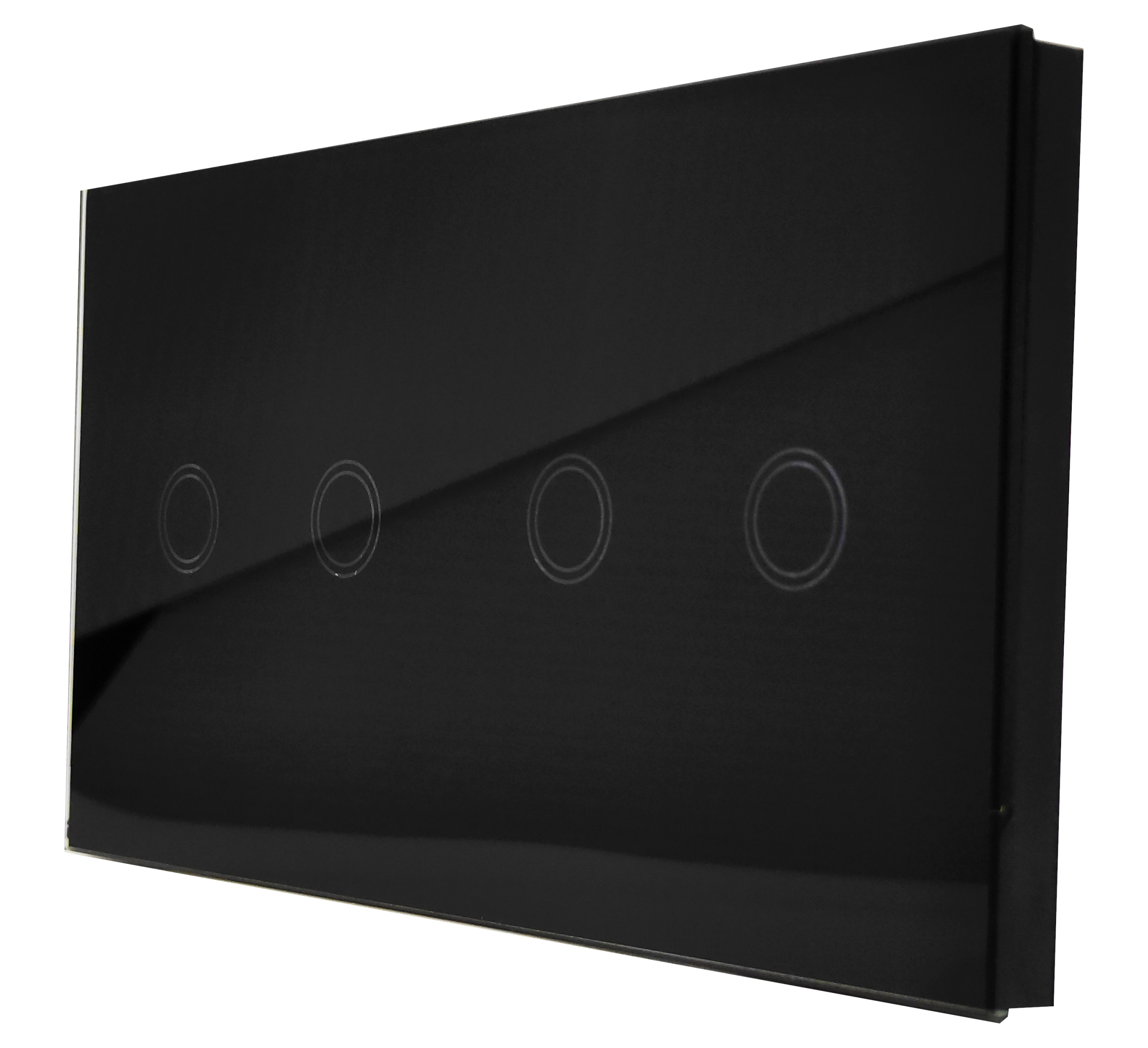 

Włącznik Światła Dotykowy Szklany Panel Czarny 2+2