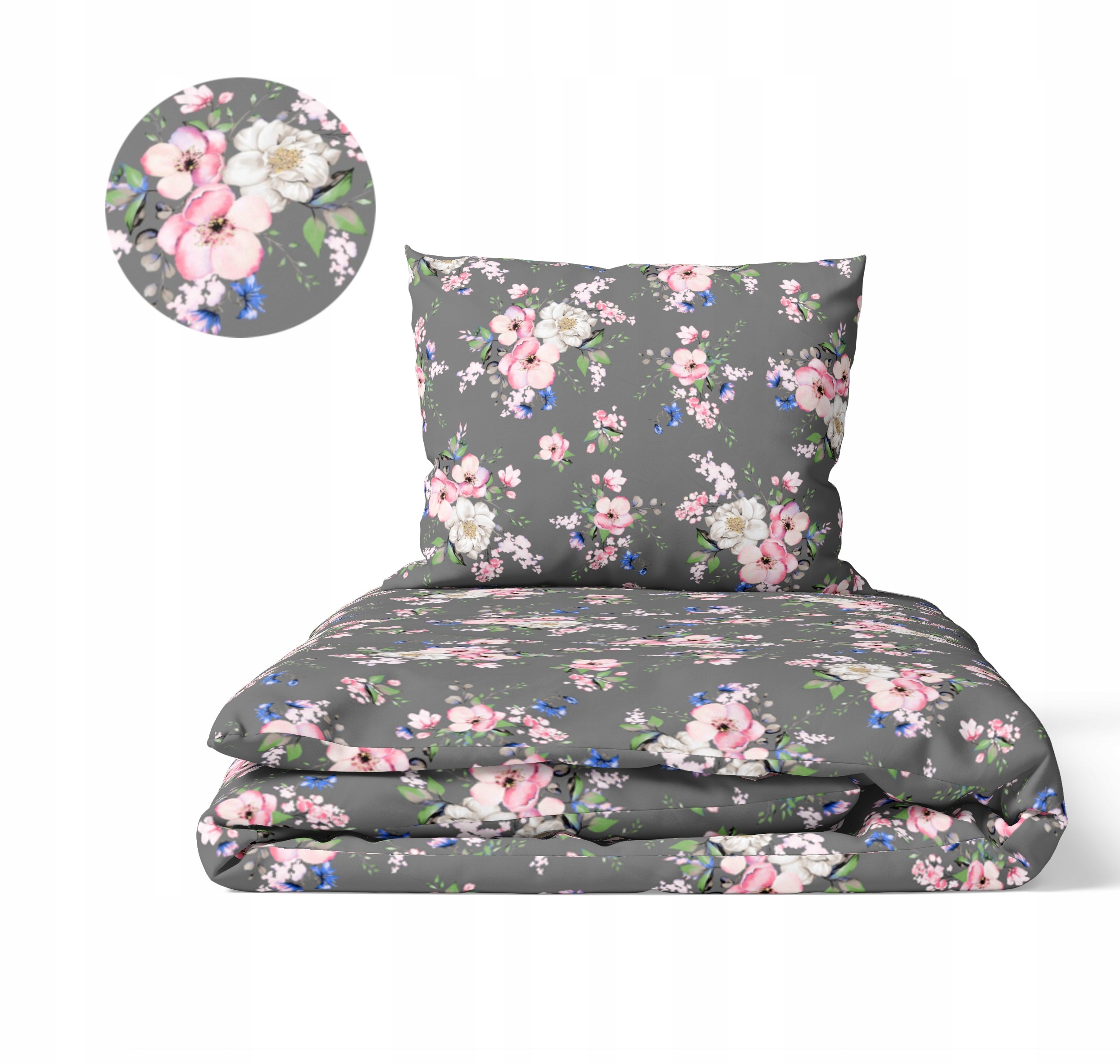 Povlečení 140x200 cm, 70x80 cm, 140 g/m2, bavlna 100 % Jabloň grafit