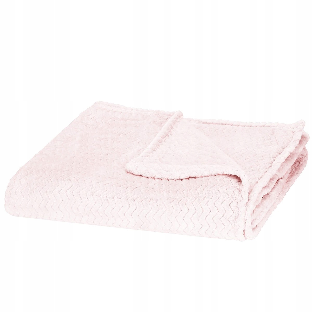DUŻY KOC PLED MIĘKKI GRUBY NARZUTA W JODEŁKĘ 200x220 cm PLUSZOWA BLADY RÓŻ Długość (cm) 200 cm