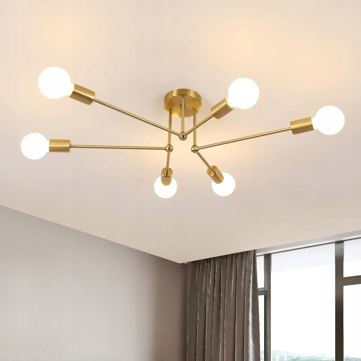 Zyrandol E27 Lampa Wiszaca Zloty Loft Retro Nowoczesna Do Salonu Kreatywna