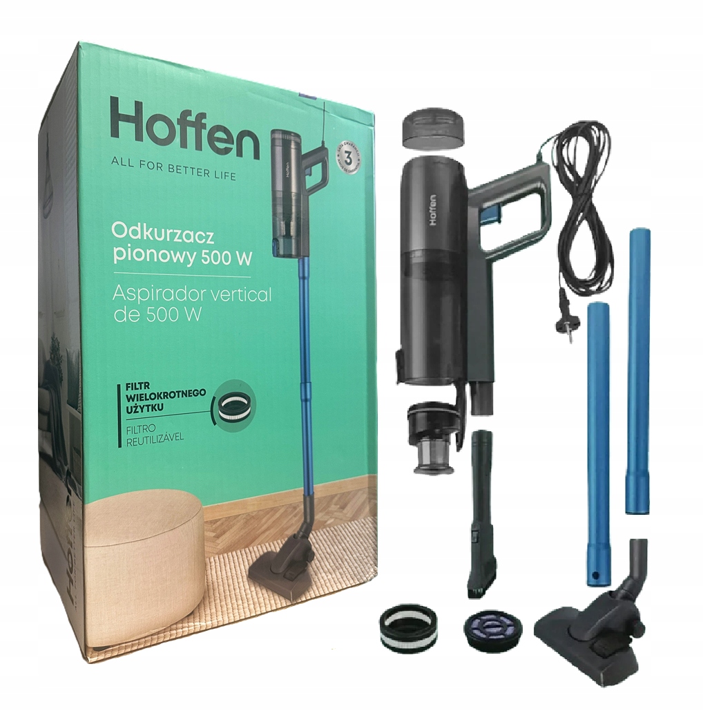 Odkurzacz pionowy Hoffen 500W 15kPa AD-058 Niebieski
