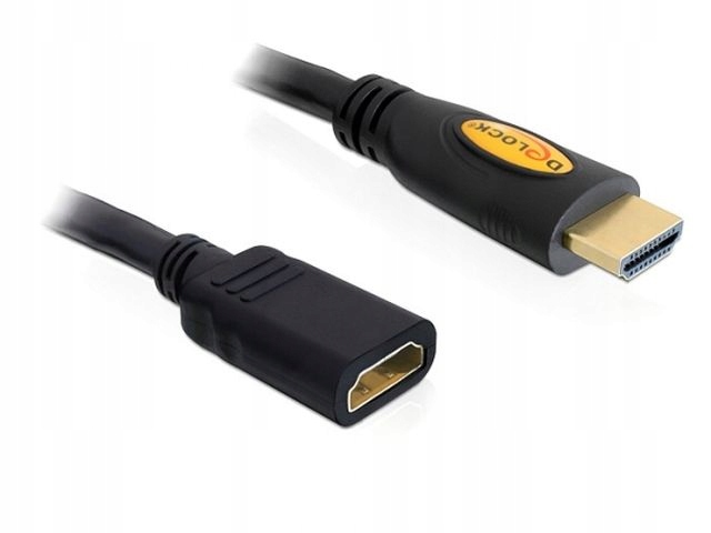 Przedłużacz Hdmi DeLOCK High Speed z Ethernet 3 m, czarny