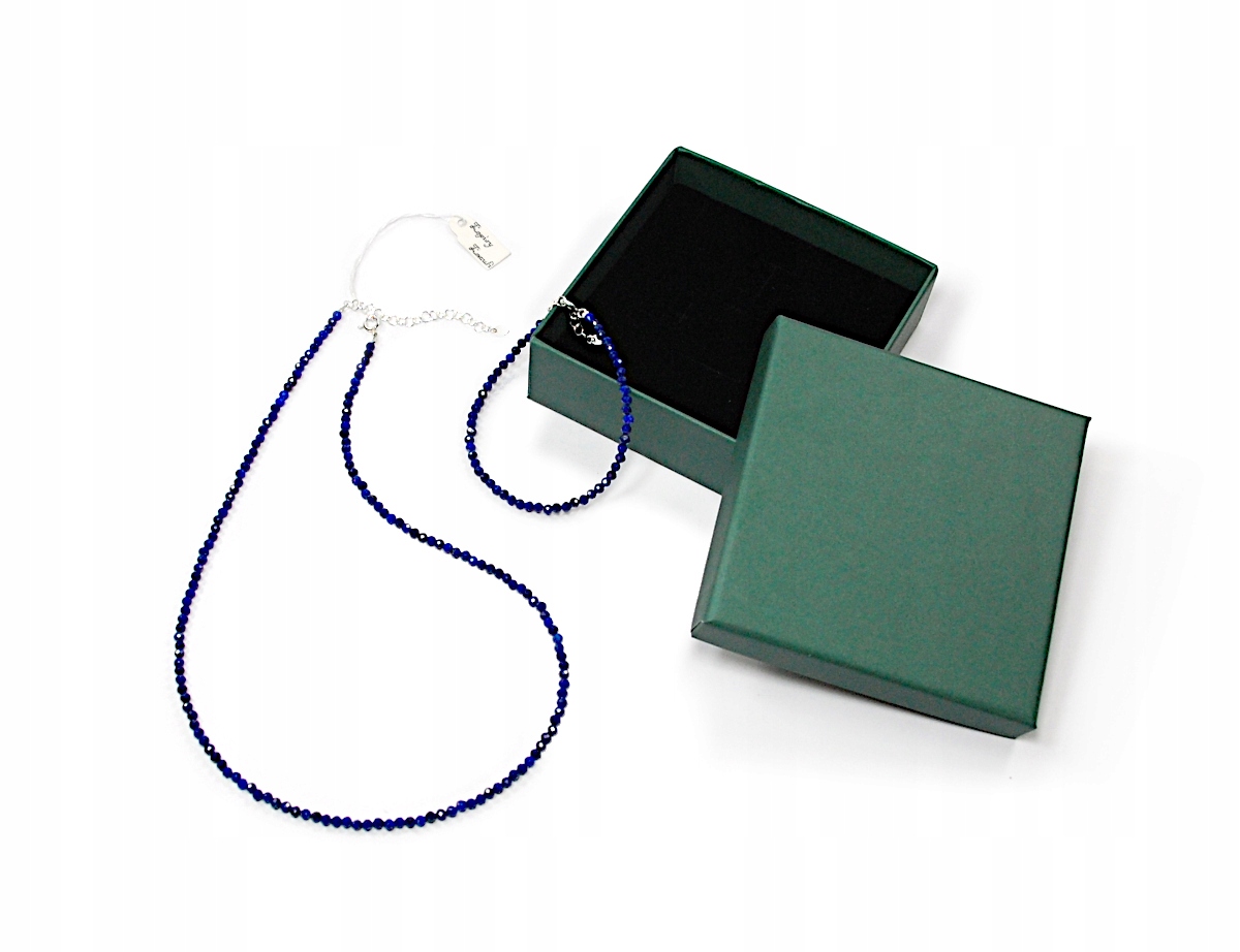 Náhrdelník a náramek Lapis Lazuli Lazurit kuličky 3 mm stříbro 925