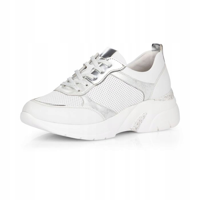 

Rieker - Remonte Sneakersy białe skórzane D4100