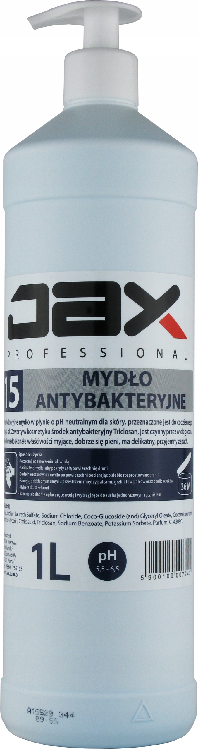

Mydło antybakteryjne 1 litr JAX.15