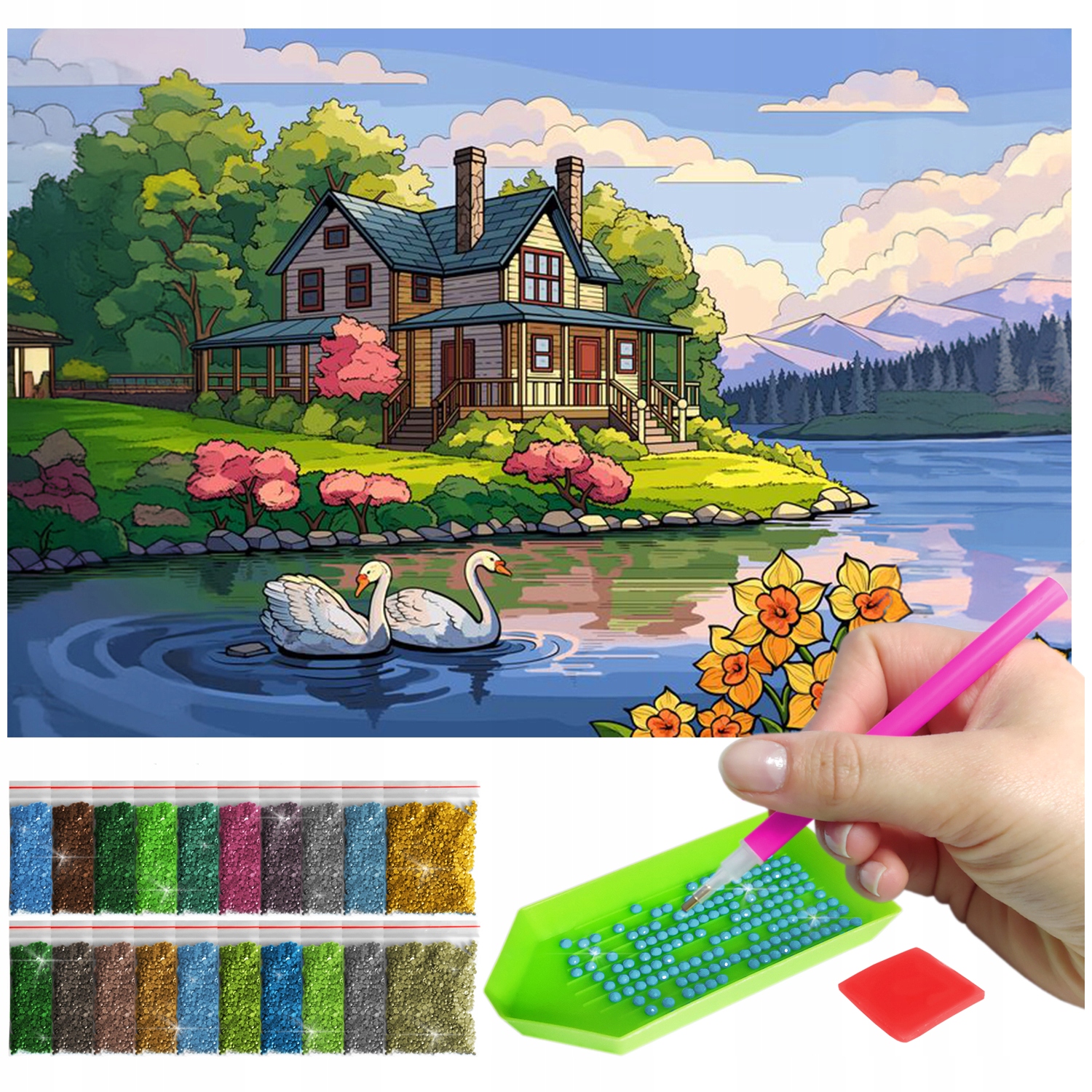 Výšivka Diamond Painting mozaika klidné útočiště sada