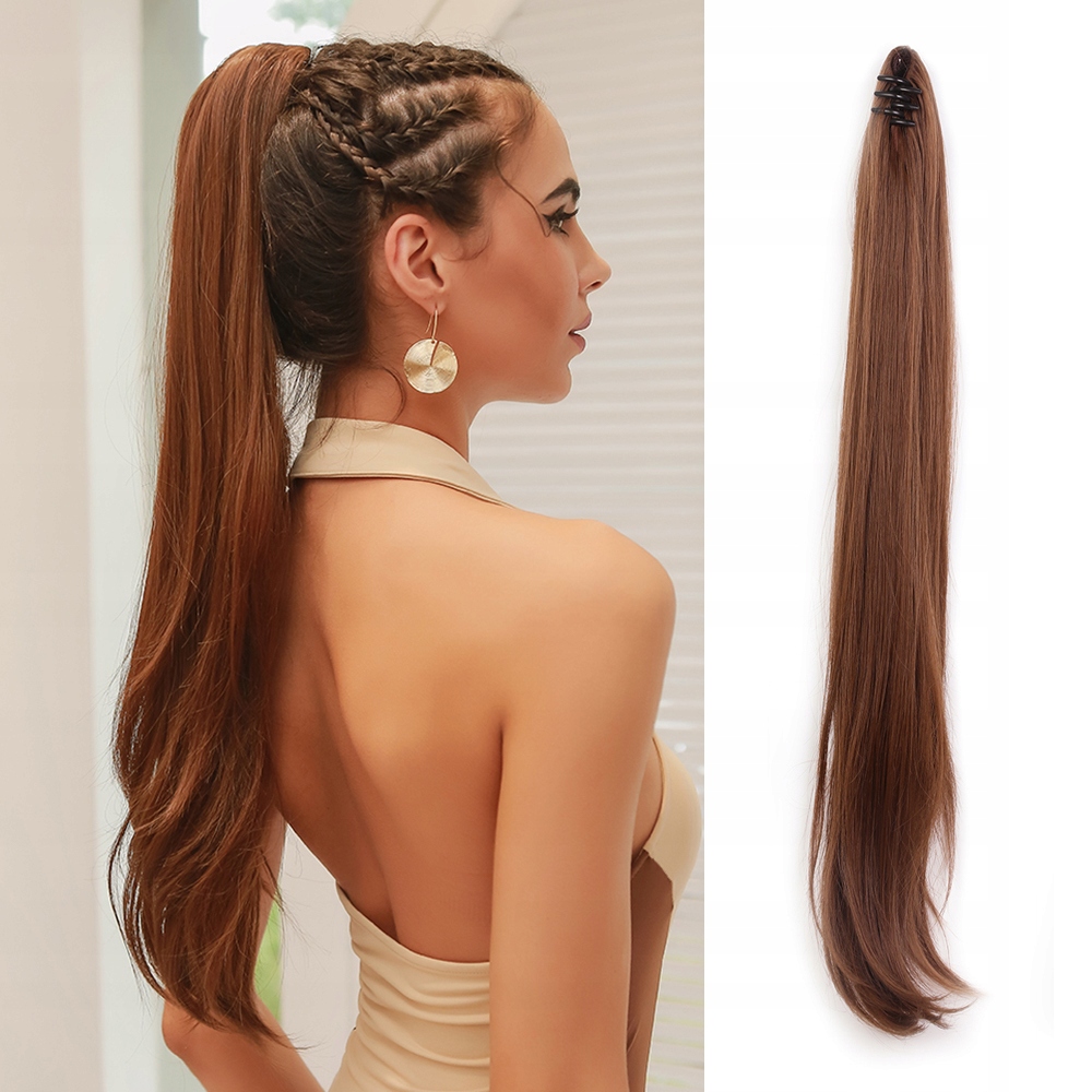 Rovný Ponytail se skřipcem hnědá