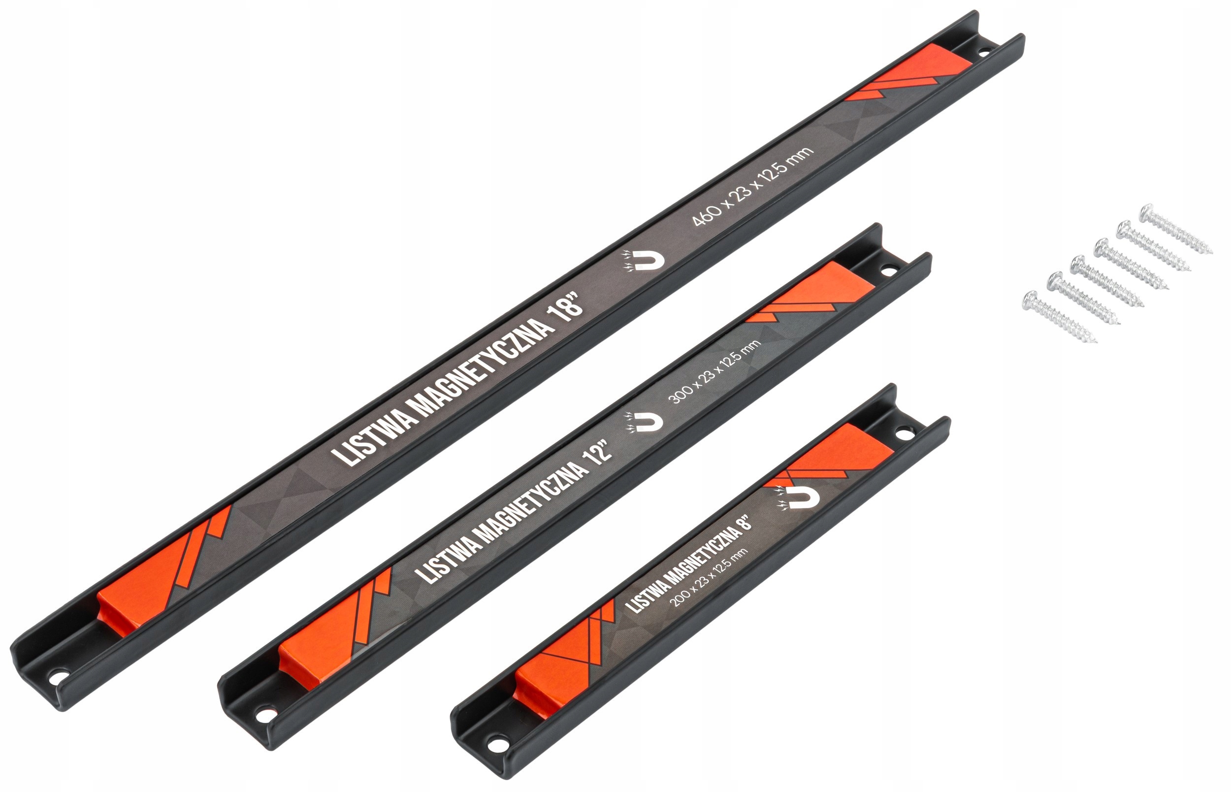 Listwa magnetyczna Powermat 20/30/46 cm zestaw 3 szt.