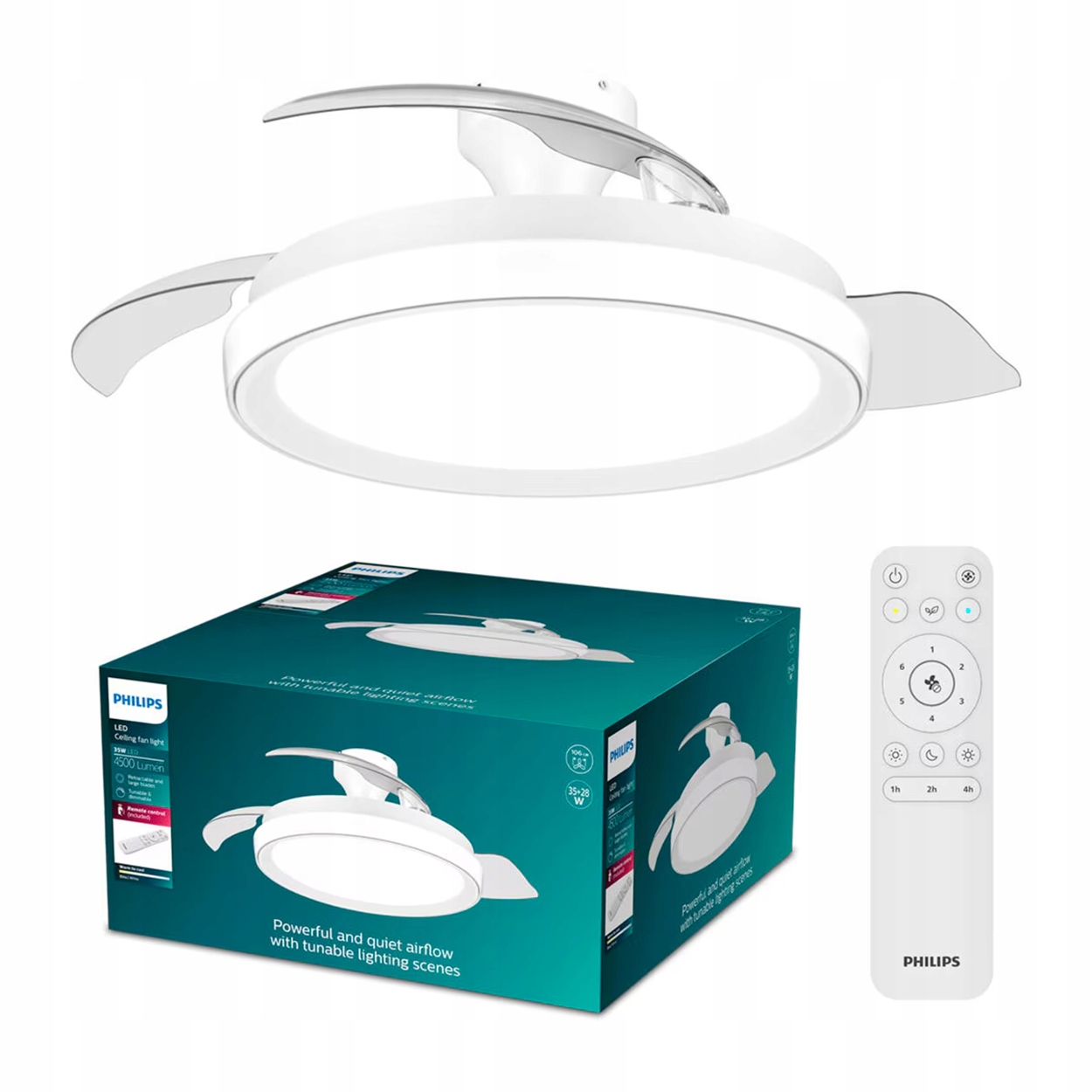Led Stropná Lampa S Vetrákom Stropný Ventilátor 106 cm Cct Bliss Philips