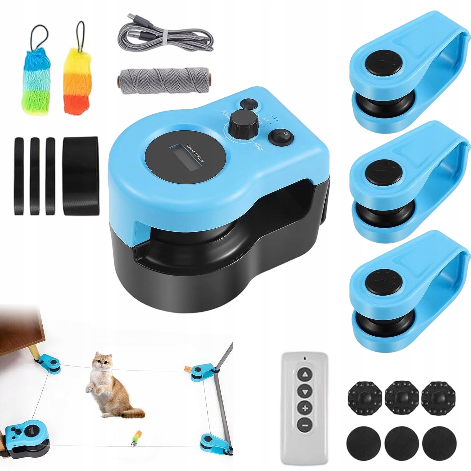 Hračka Pro Kočky Interaktivní, Automatická, S Dálkovým Ovládáním A Regulací Rychlosti