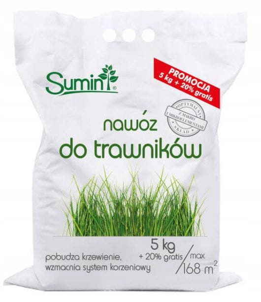 

Nawóz wieloskładnikowy do trawnika Sumin 6kg Worek