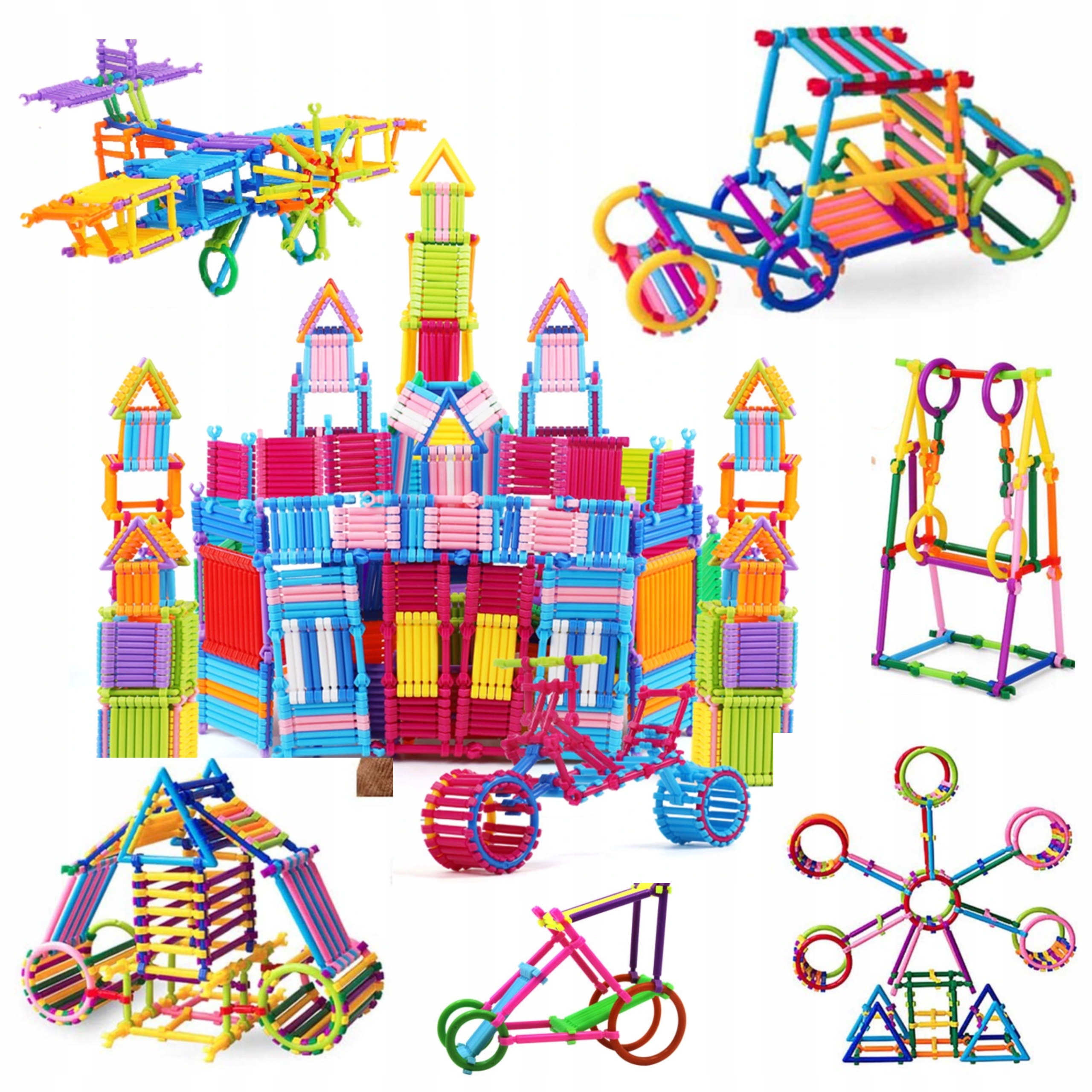 

Klocki Konstrukcyjne Patyczki Słomki Zestaw 1000el