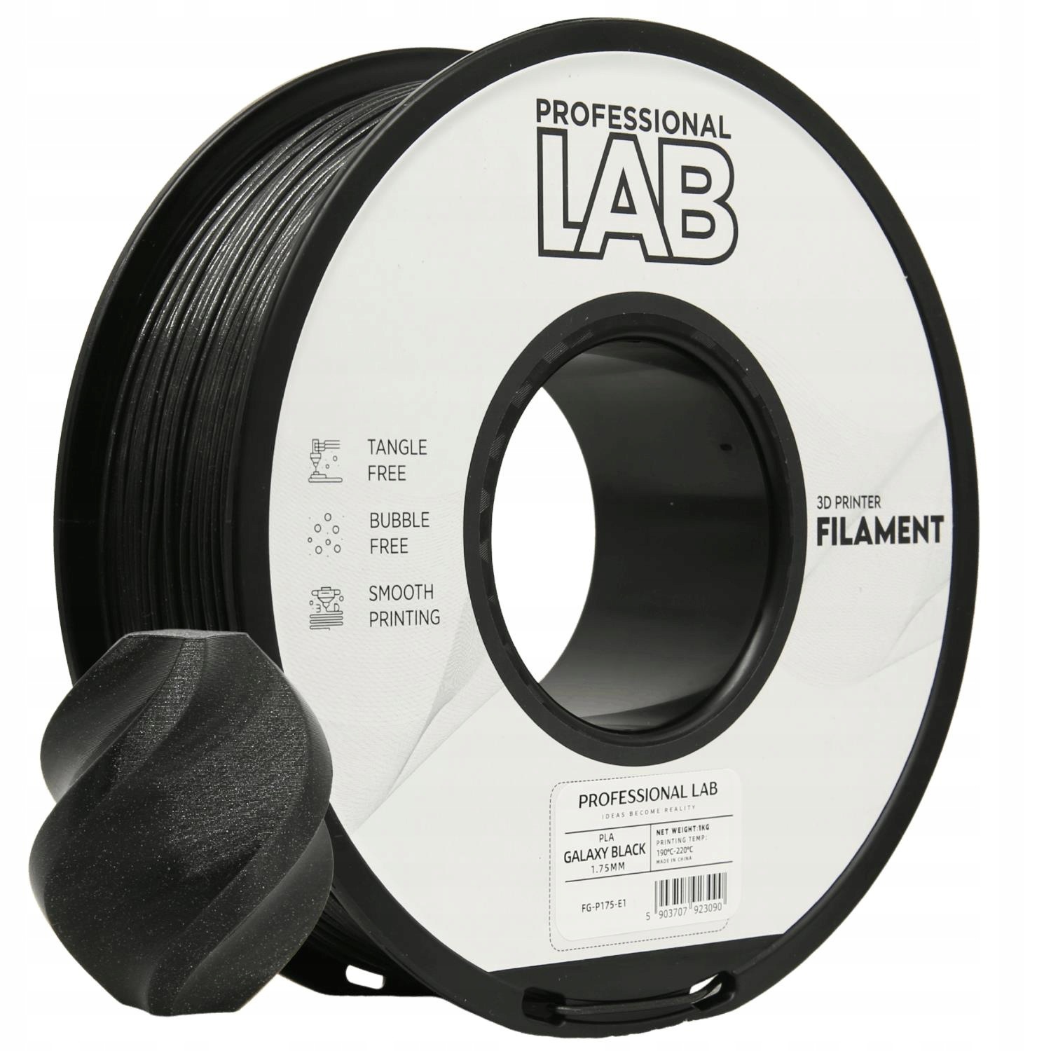 10 x Filament Prof. Lab Pla Galaxy Black Czarny 1,75mm 1kg
