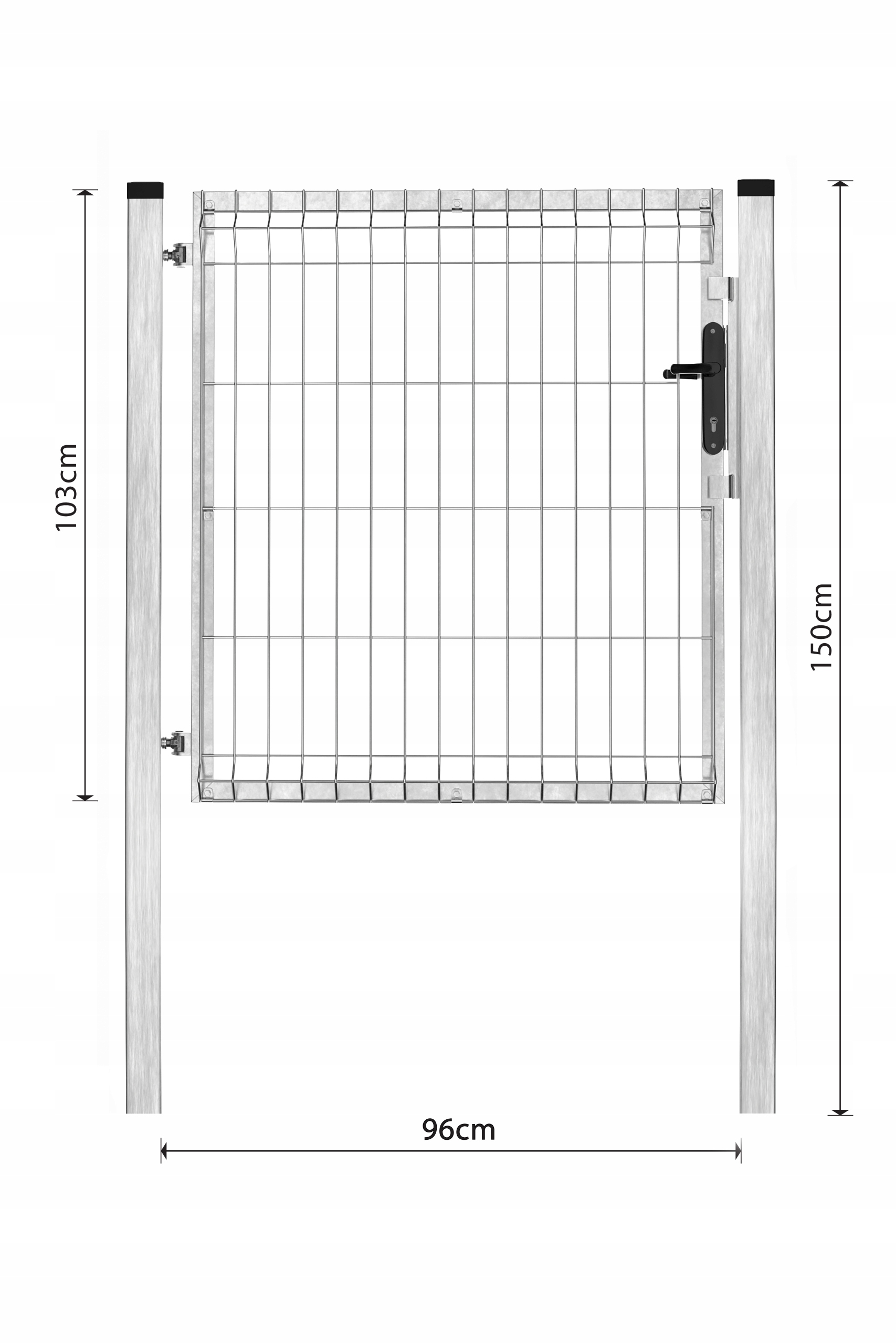 Furtka panelowa 3D 103cm Słupki Ocynkowana