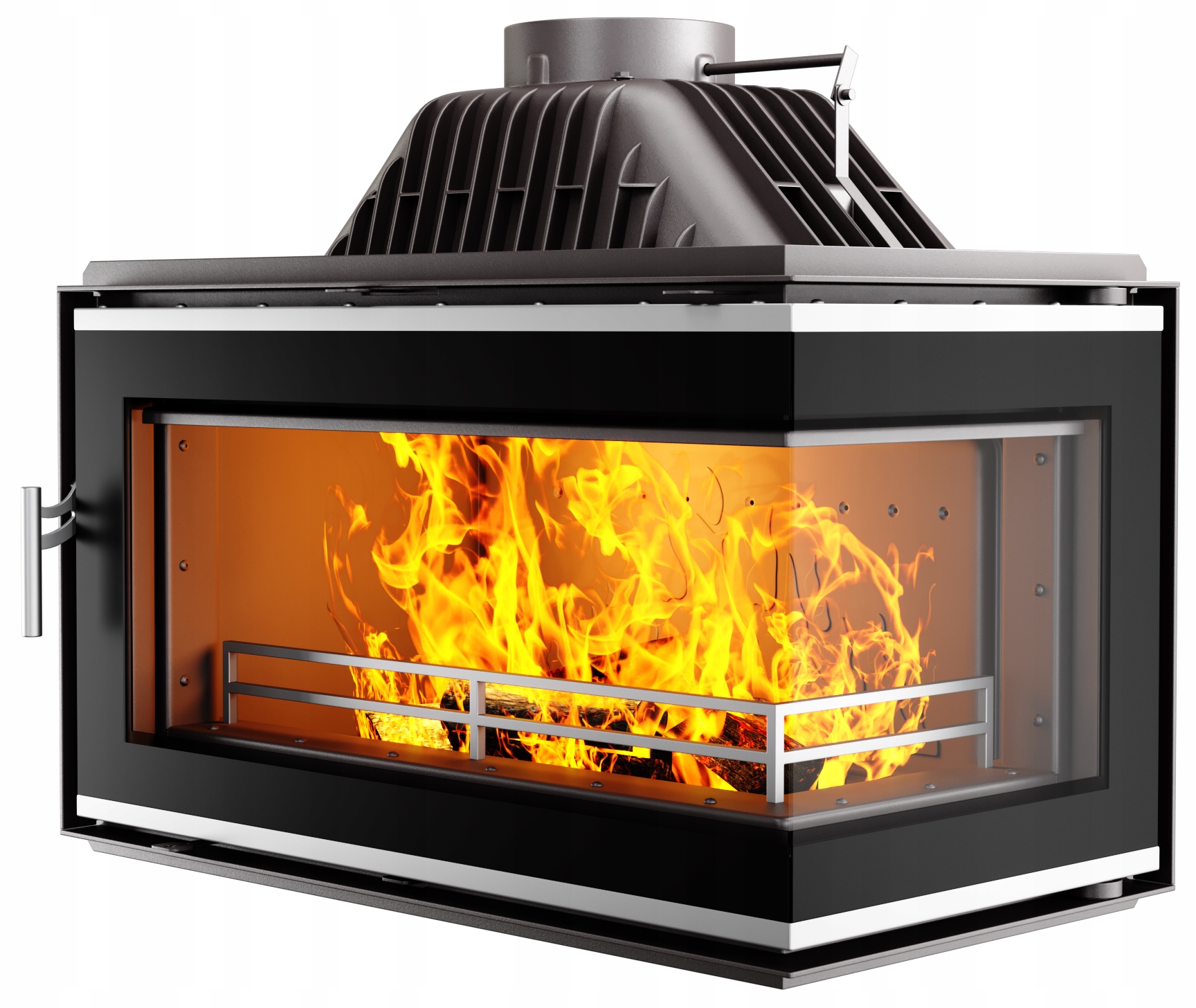 Krbová vložka litinový krb 13,5 kW kamna na dřevo rohový pravý komín