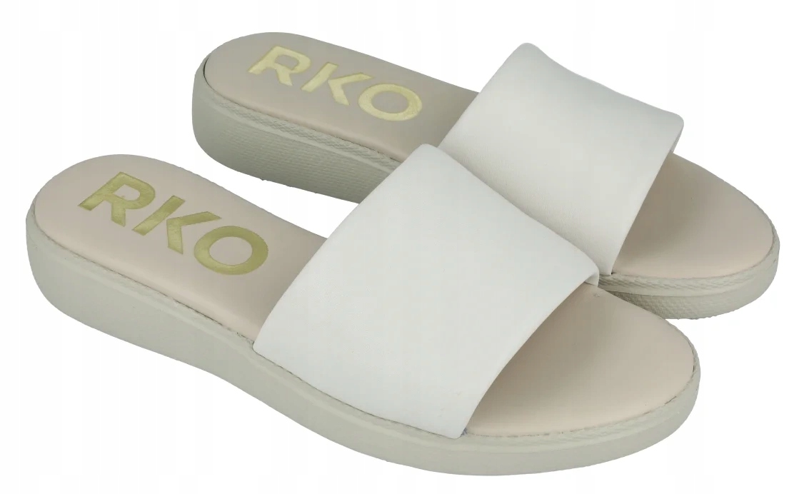 Krémové nazouváky Ryłko 1IGH8, lehké, s tlustou podrážkou, kožené, vel. 38