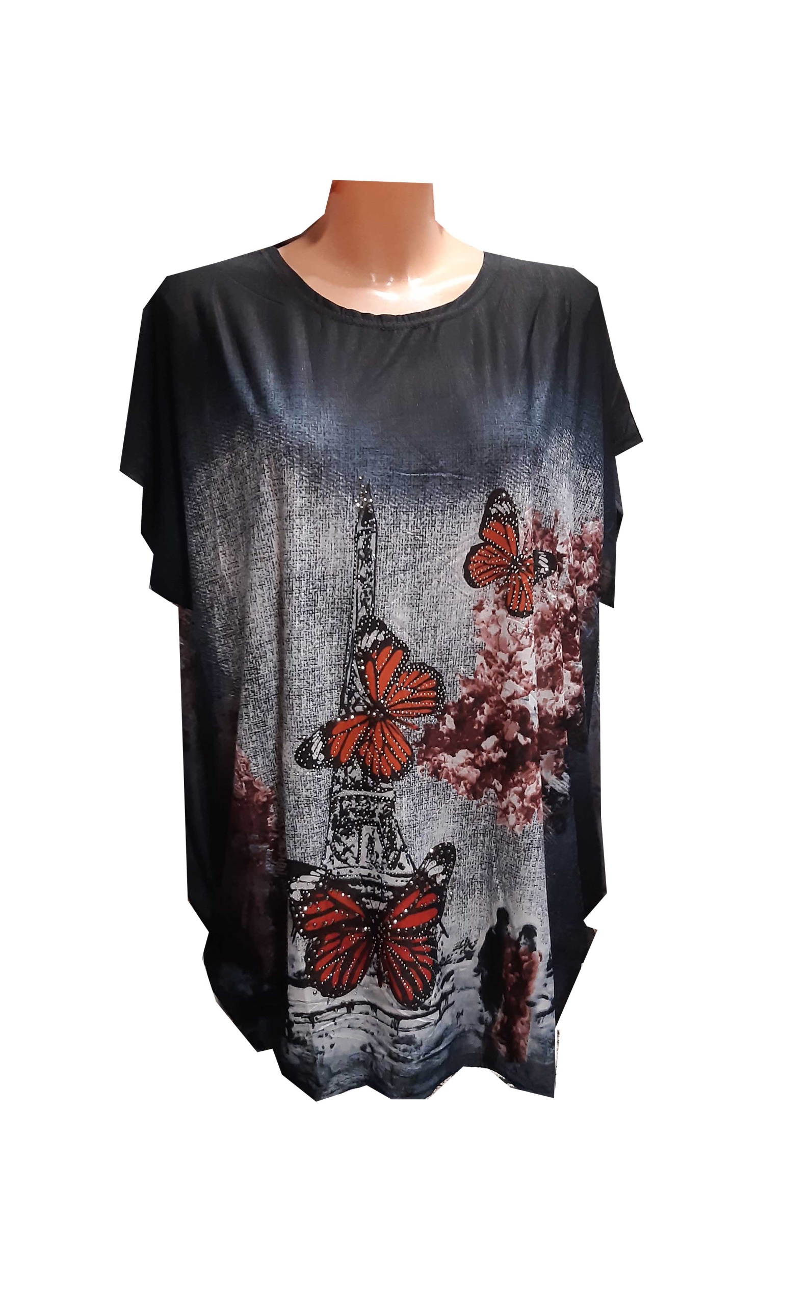 

Bluzka Tunika cyrkonie Wieża Eiffla motyl L/XL