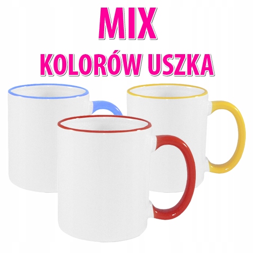 144 sztuki Kubków Max MIX Kolorów Uszka Sublimacja
